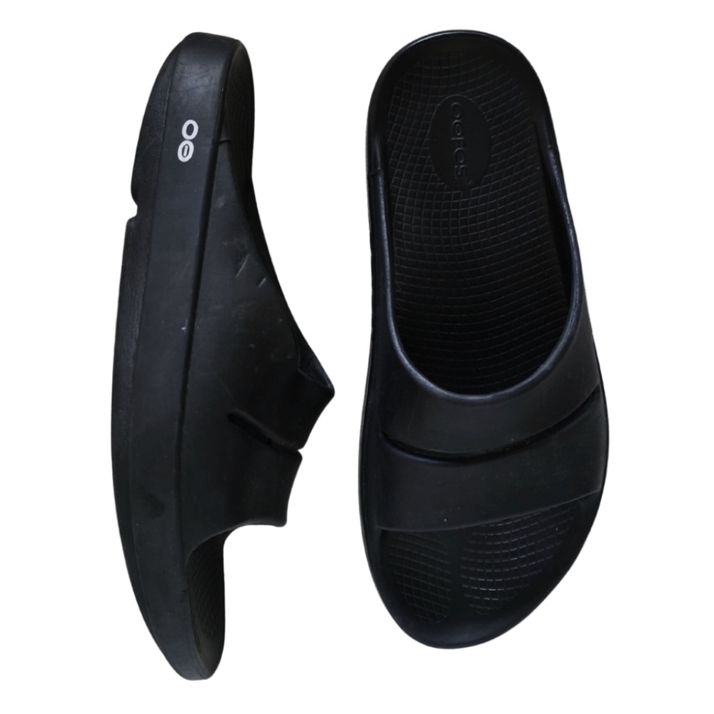 OOFOS OOahh Mens Slide Recovery Sandal Shoes M10/W12 EU 43 Black